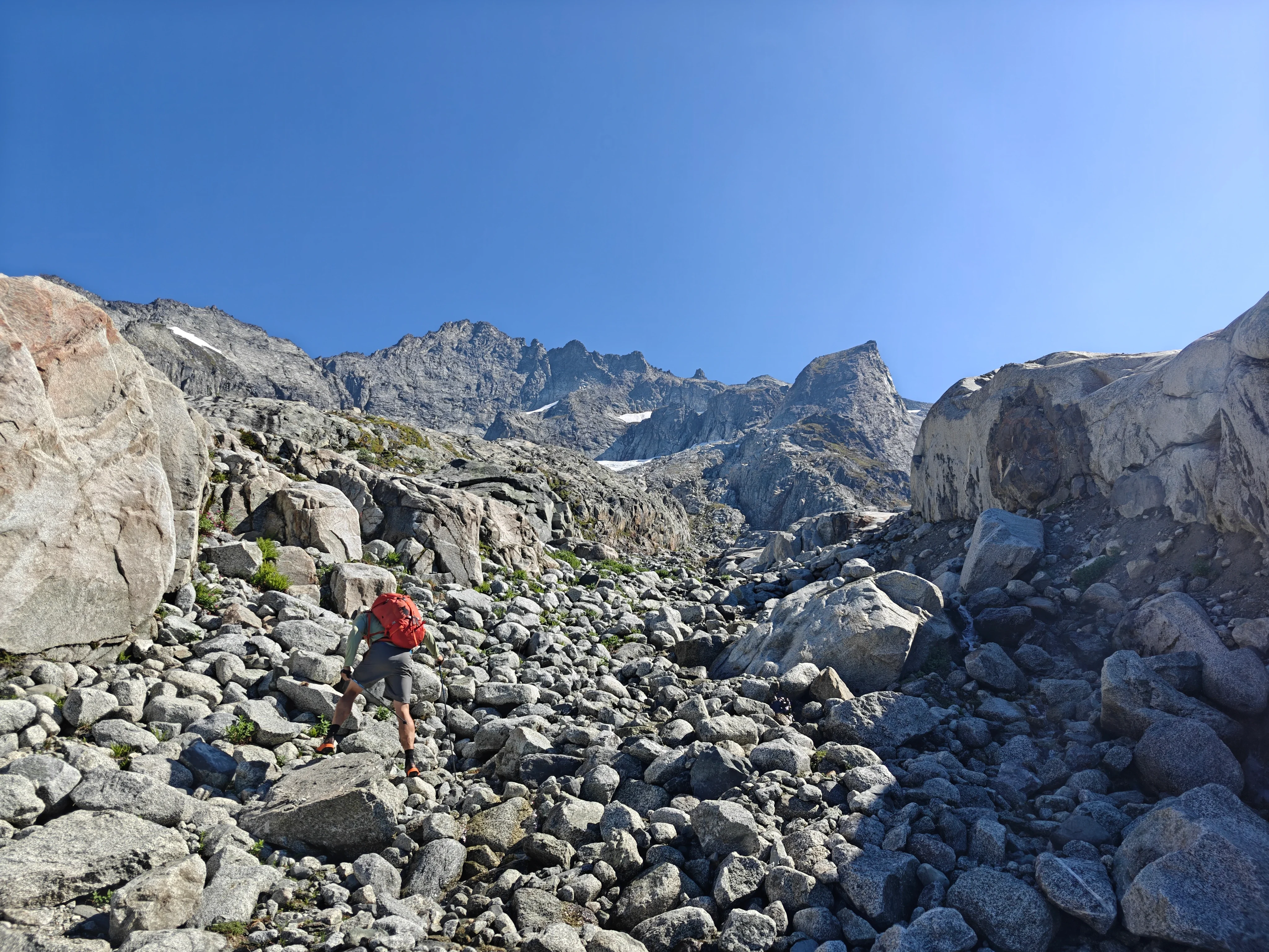 15 boulder field below the couloir