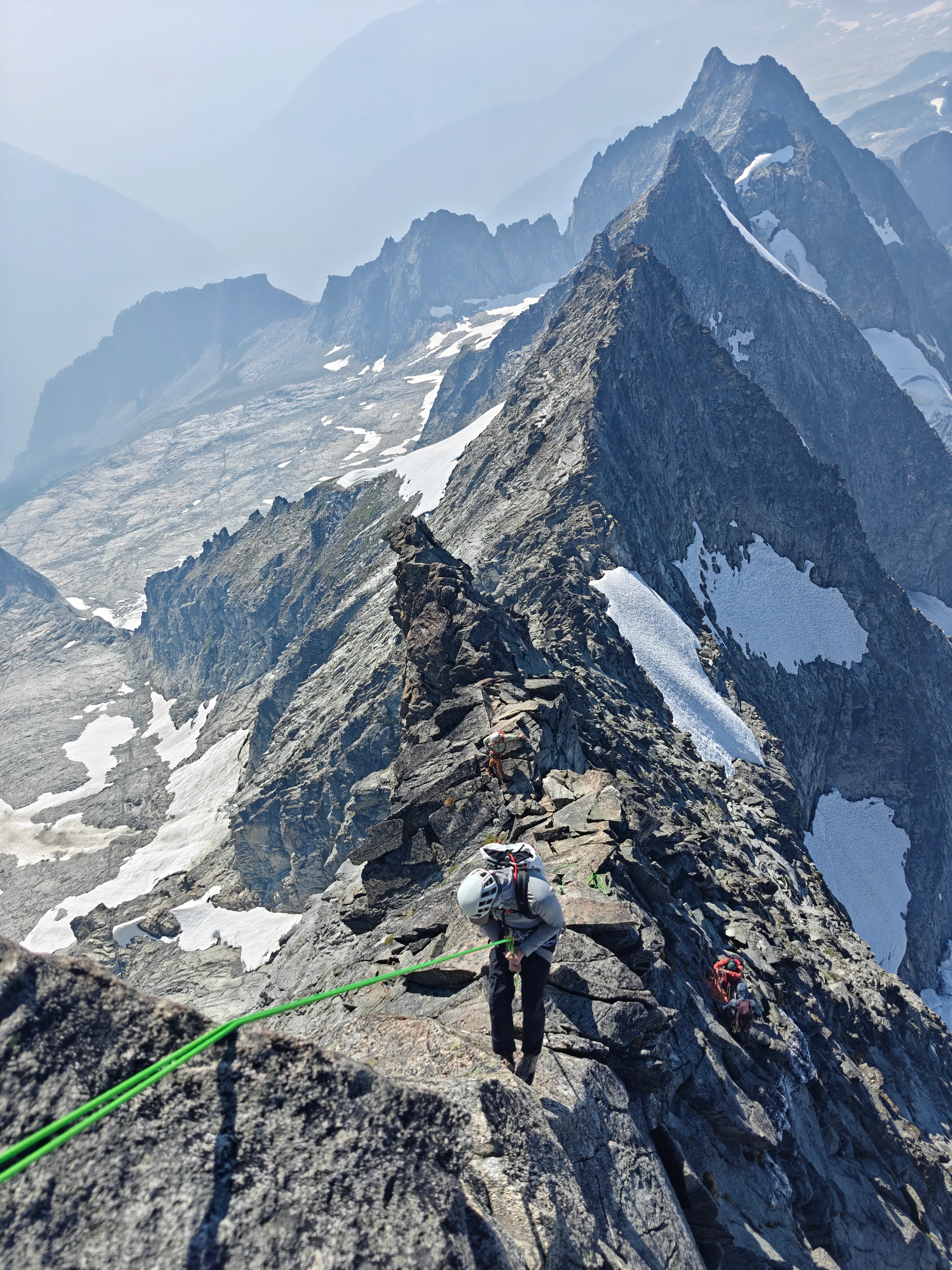 38 downclimbing the ridge