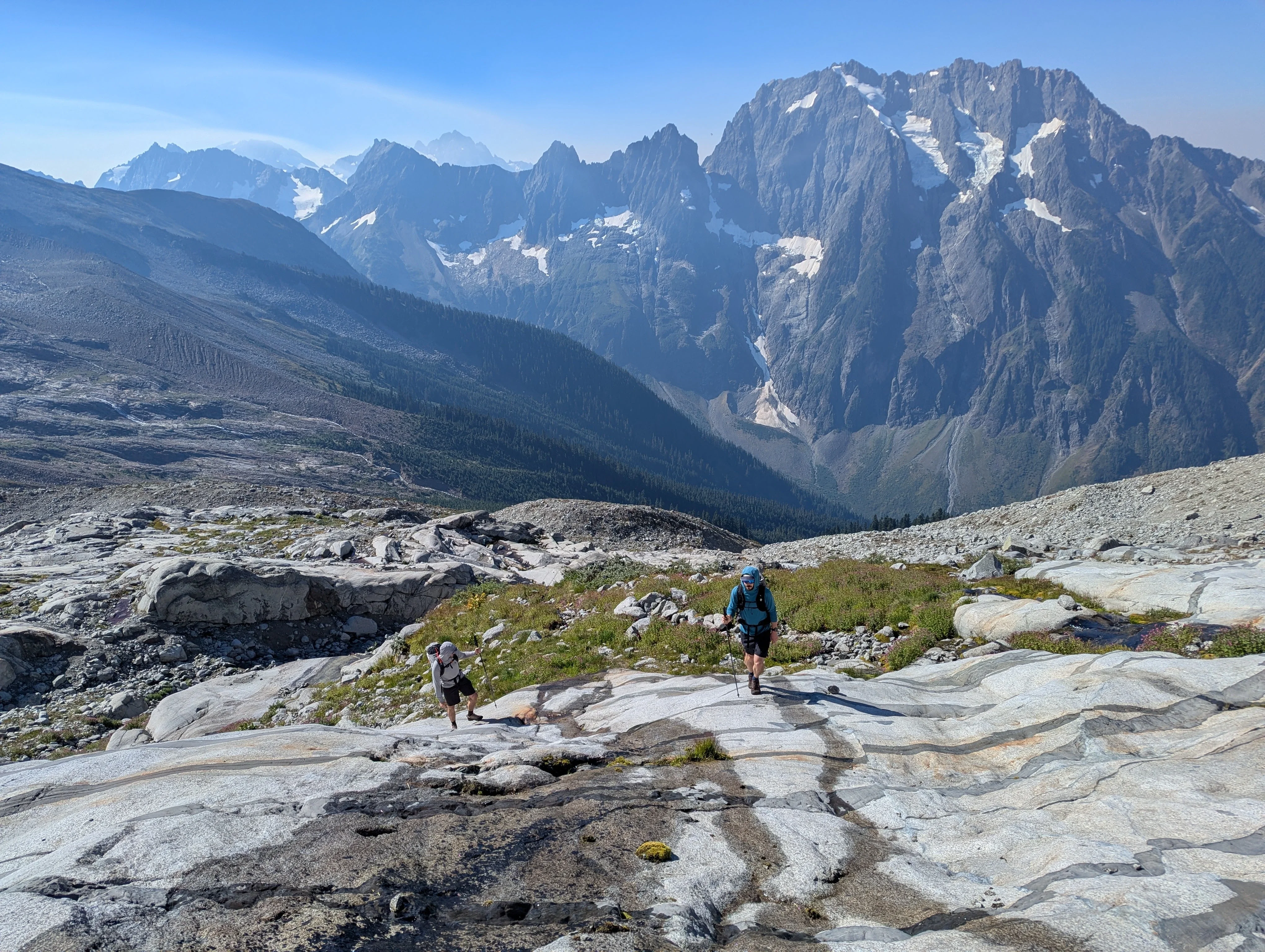 74 two climbers on the morning slabs